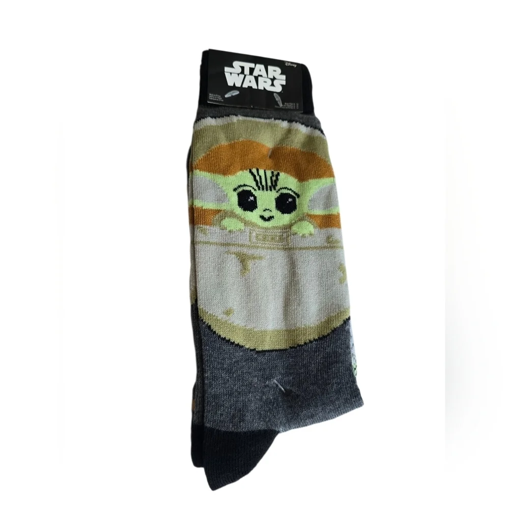Star Wars Grogu Gray and Green Socks Sz 6-12